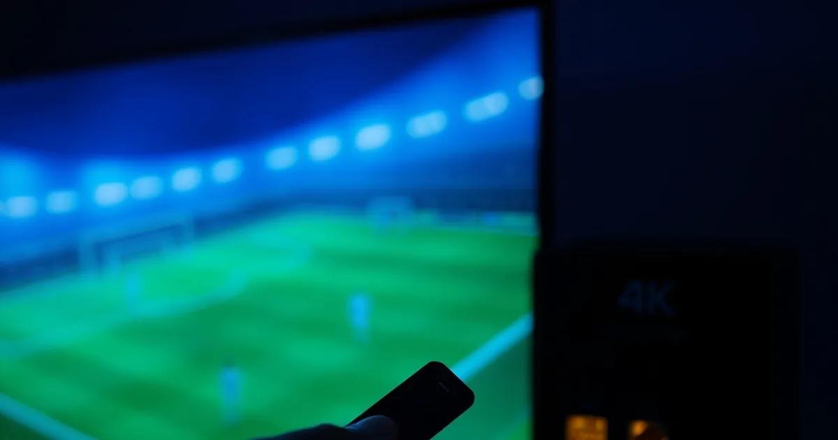 Comparaison d'un boîtier de streaming et des ports d'un téléviseur 4K dans une ambiance sombre et cinématique